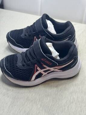 ASICS Gel-Contend 7 TS Kids Size US K10 EUR 27 Black Papaya Shoes 1014A194